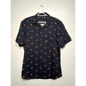 Visive novelty print pizza polo mens‎ medium tennis tenniscore golf athleiusre